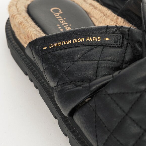 Christian Dior DTwist Black Cannage Quilted Slide Sandals - Picture 8 of 11